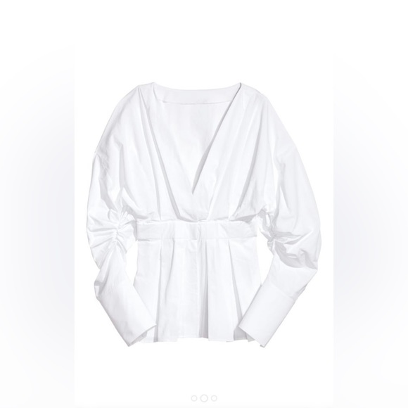 V-Neck Cotton Blouse - Picture 2 of 4